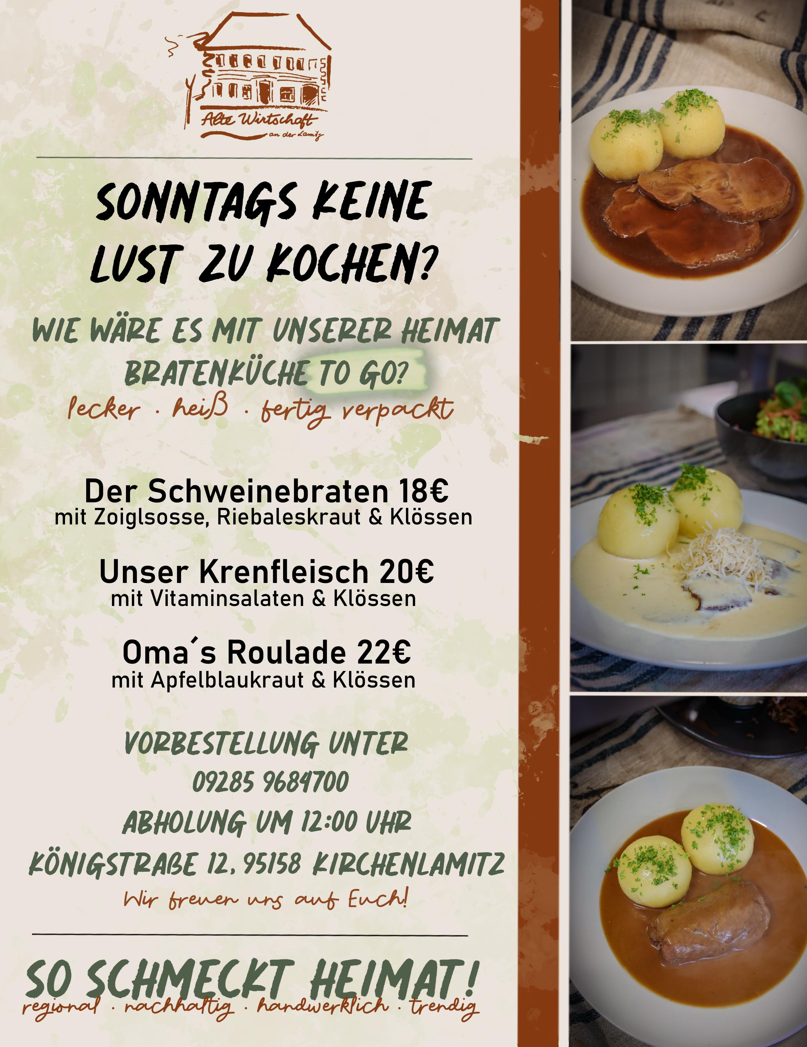 alte wirtschaft an der lamitz speisekarte